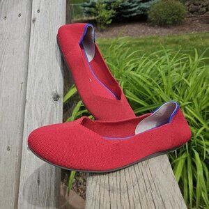 Rothys The Flat Womens 10 Red Round Toe Shoes Casual Slip Ons Sustainable